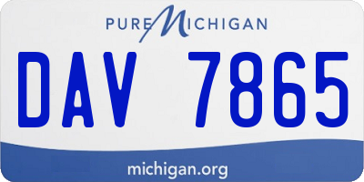 MI license plate DAV7865