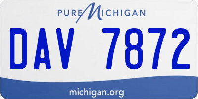 MI license plate DAV7872