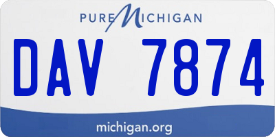 MI license plate DAV7874