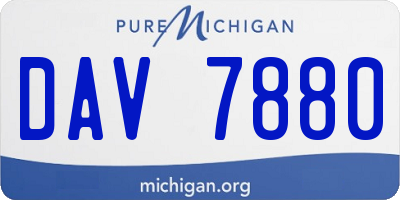 MI license plate DAV7880