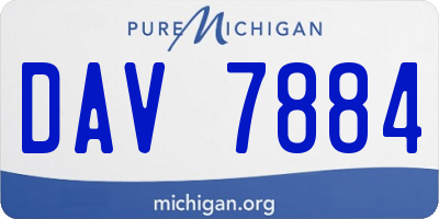 MI license plate DAV7884
