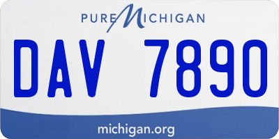 MI license plate DAV7890