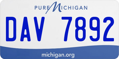 MI license plate DAV7892