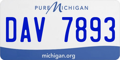 MI license plate DAV7893