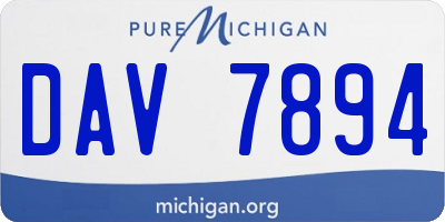 MI license plate DAV7894