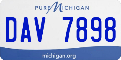 MI license plate DAV7898