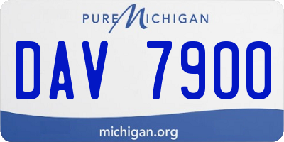 MI license plate DAV7900