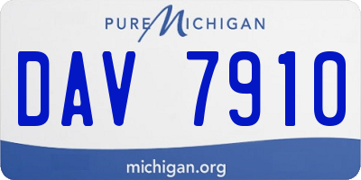 MI license plate DAV7910