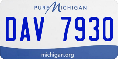 MI license plate DAV7930