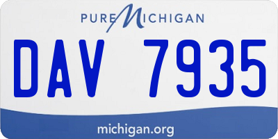 MI license plate DAV7935