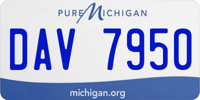 MI license plate DAV7950