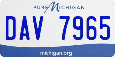 MI license plate DAV7965