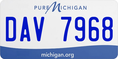 MI license plate DAV7968