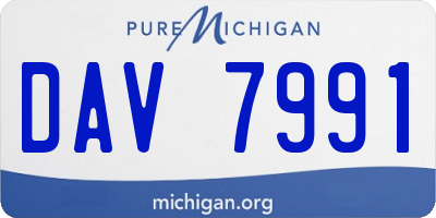 MI license plate DAV7991