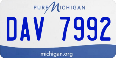 MI license plate DAV7992