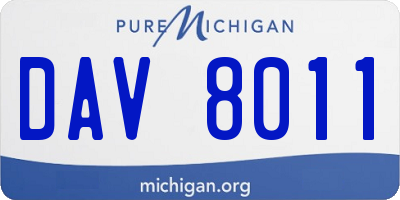 MI license plate DAV8011