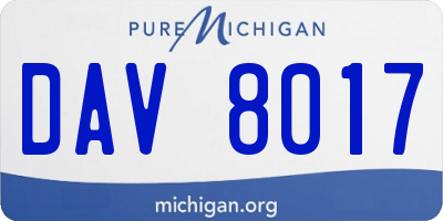 MI license plate DAV8017