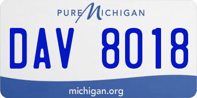 MI license plate DAV8018