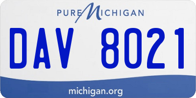 MI license plate DAV8021