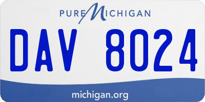 MI license plate DAV8024