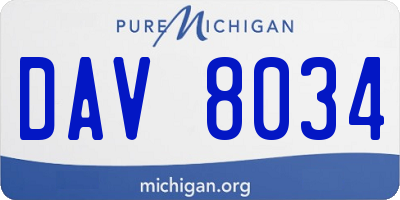 MI license plate DAV8034