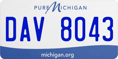 MI license plate DAV8043
