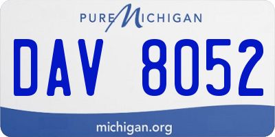 MI license plate DAV8052