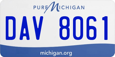 MI license plate DAV8061