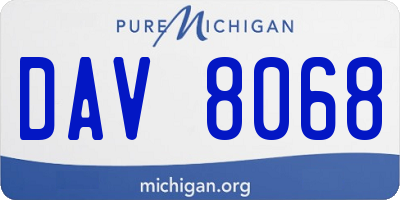 MI license plate DAV8068