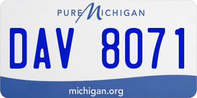 MI license plate DAV8071