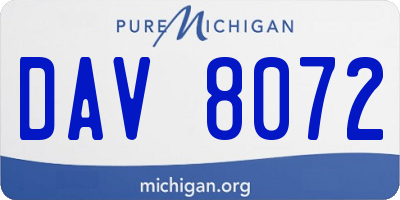 MI license plate DAV8072