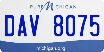 MI license plate DAV8075