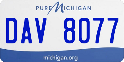 MI license plate DAV8077