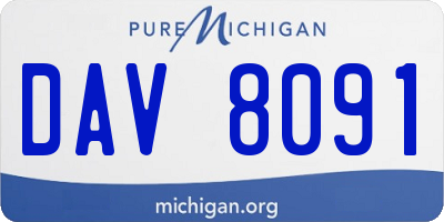 MI license plate DAV8091