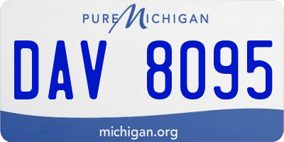 MI license plate DAV8095