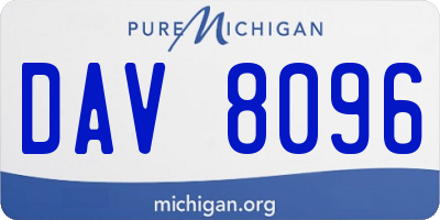 MI license plate DAV8096