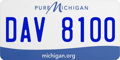 MI license plate DAV8100