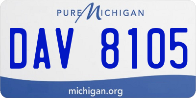 MI license plate DAV8105