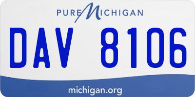 MI license plate DAV8106