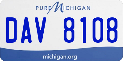 MI license plate DAV8108