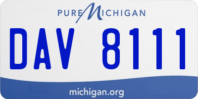 MI license plate DAV8111