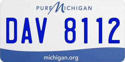 MI license plate DAV8112