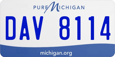 MI license plate DAV8114