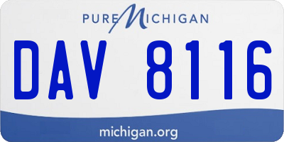MI license plate DAV8116