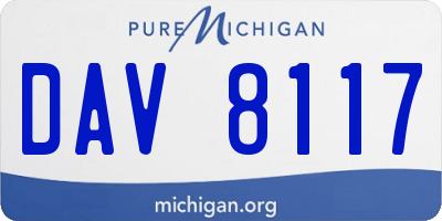 MI license plate DAV8117