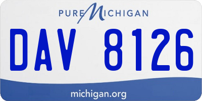 MI license plate DAV8126