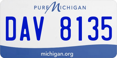 MI license plate DAV8135