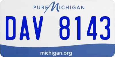 MI license plate DAV8143