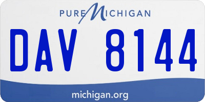 MI license plate DAV8144