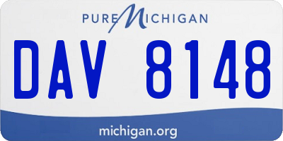 MI license plate DAV8148